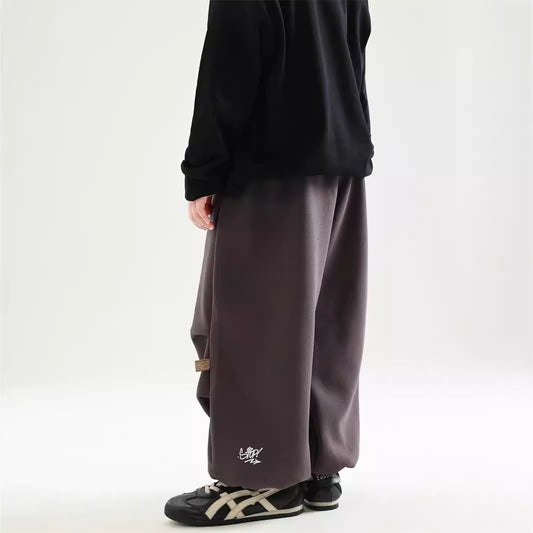 Autumn And Winter Children's Clothing Fleece-lined Casual All-match Loose Knitted Trousers