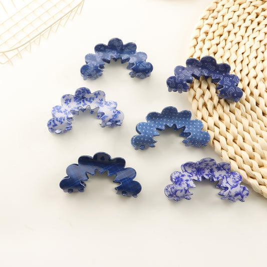 New Wave Grip Blue Series Pvc Barrettes Female Back Head