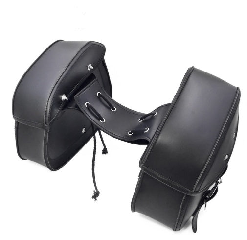 Sorte PU Læder Bagagetasker Motorcykel Tasker Sidetasker Pose Til