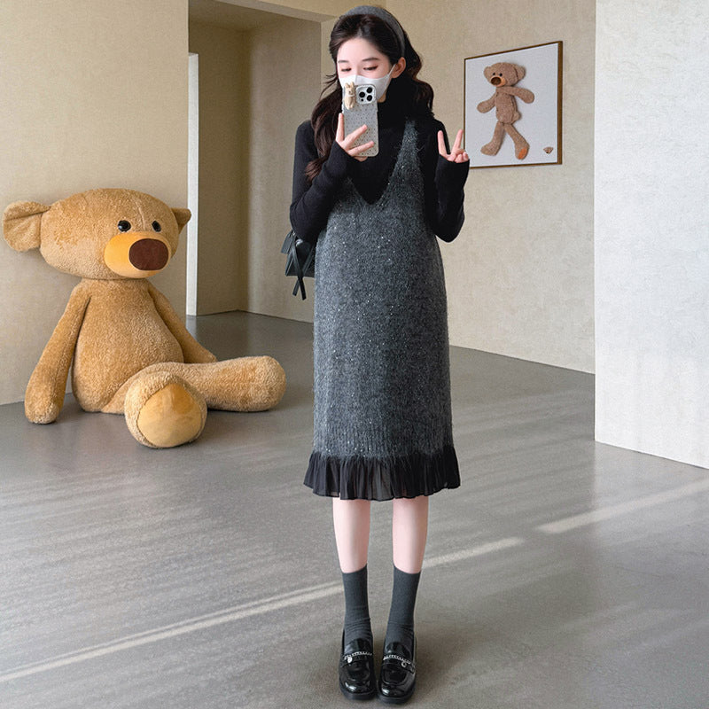 Sequined Patchwork Vest And Skirt Two-Piece Set