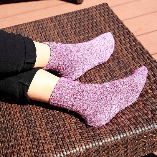 Women Socks Winter Thermal 5 Pairs Thick Socks Cotton Breathable Female Solid Casual 3d Ladies Casual Home Socks