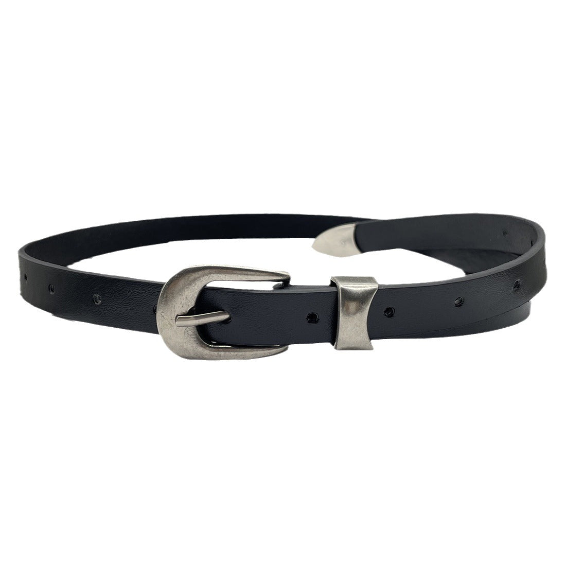 Artistic Youth Fan Silver Decorative Pin Buckle Belt Fashion Match