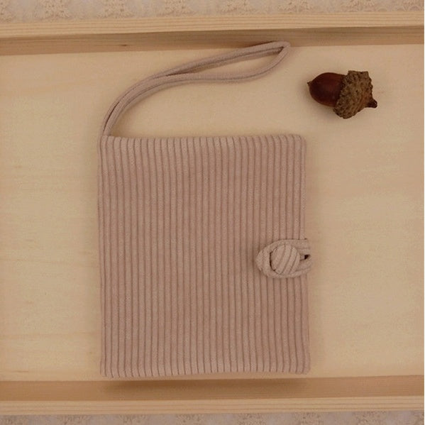 QLi original handmade corduroy two fold portable monthly package sanitary napkin bag aunt towel storage bag napkin bag