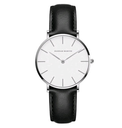 ladies simple watch waterproof Korean white belt student watch 36mm