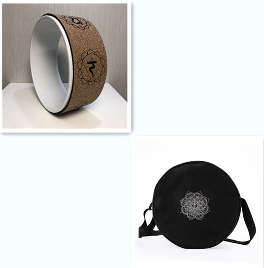 Cork Yoga Wheel Wood Grain Printing Hoop