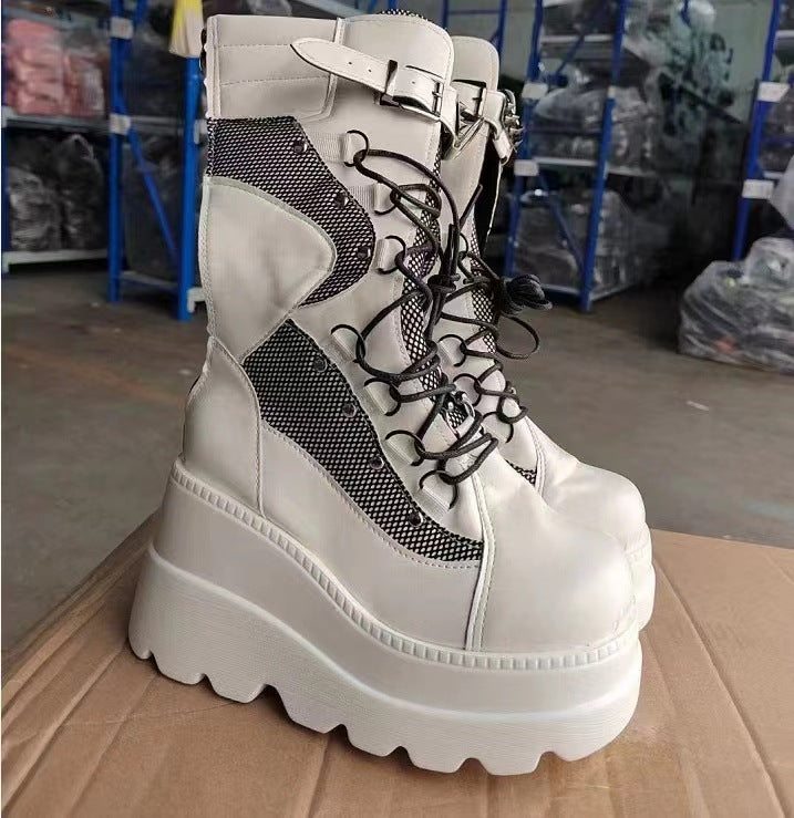 Women's Plus Size Round Toe Platform Wedge Boots