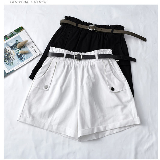 Temperament high waist curling hot pants