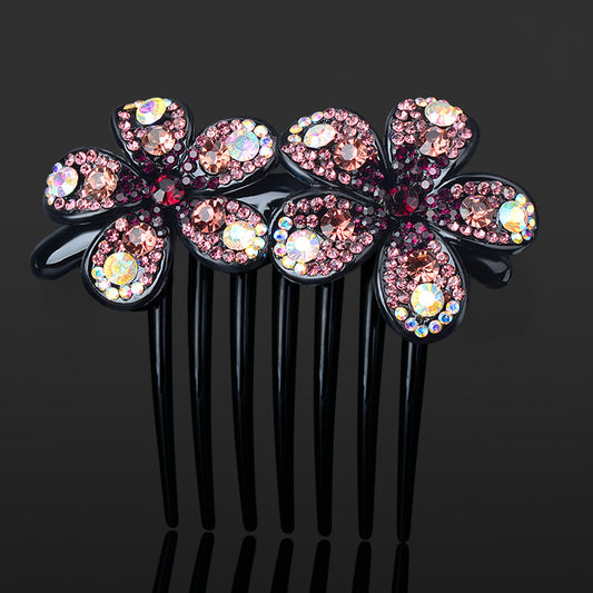 Hair accessories diamond and flower comb