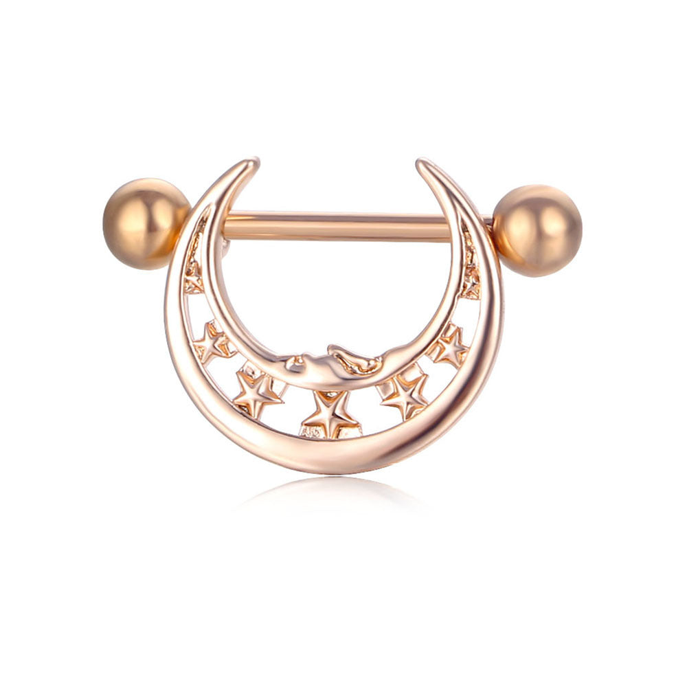 Puncture Nipple Ornament Inlaid Zircon Ring Nails