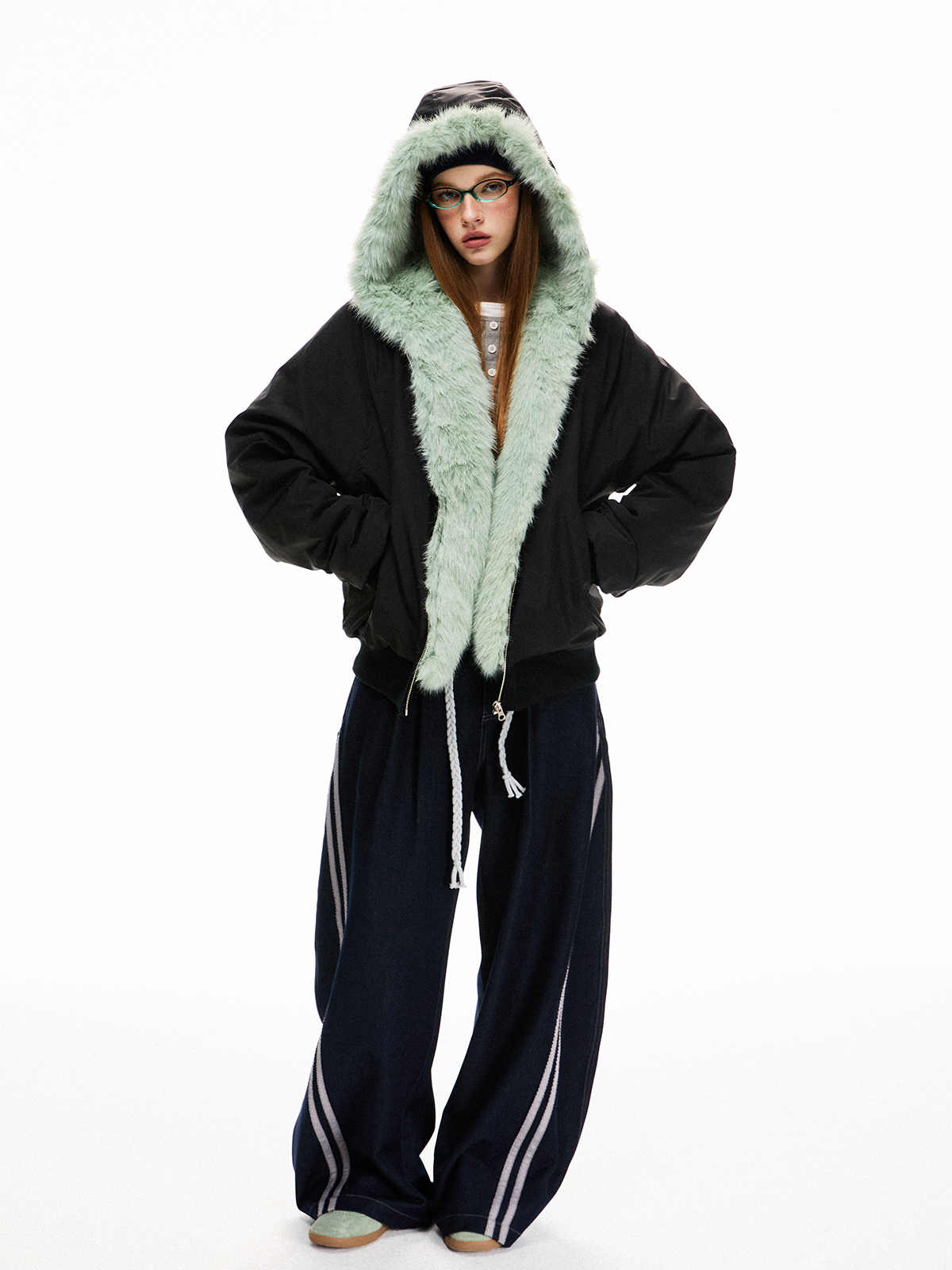 Women's Loose Fleece-lined Warm Parka Cotton Jacket Top