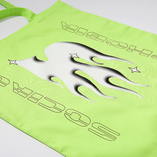 Fluorescent green canvas bag