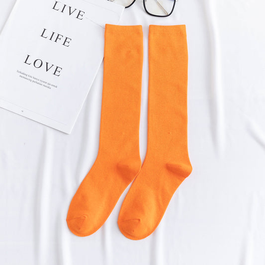 Women's color mid-tube knee socks