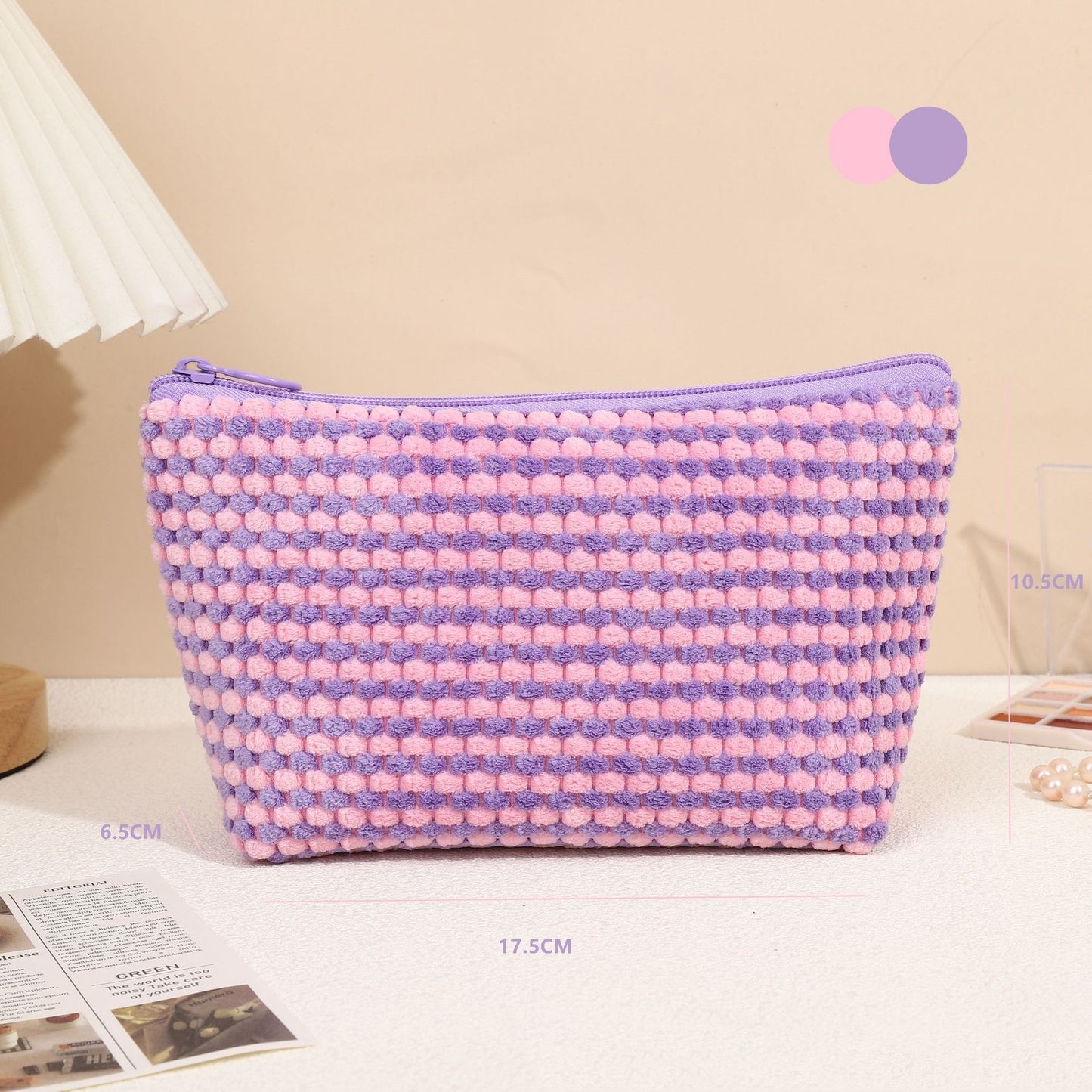 Portable Makeup Tool Storage Bag Contrast Color