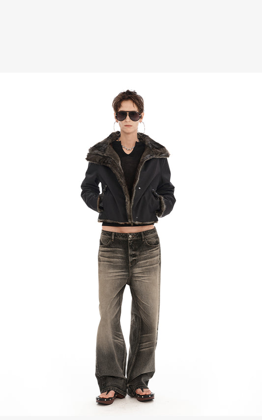 Retro Black & Warm Thick Short Coat