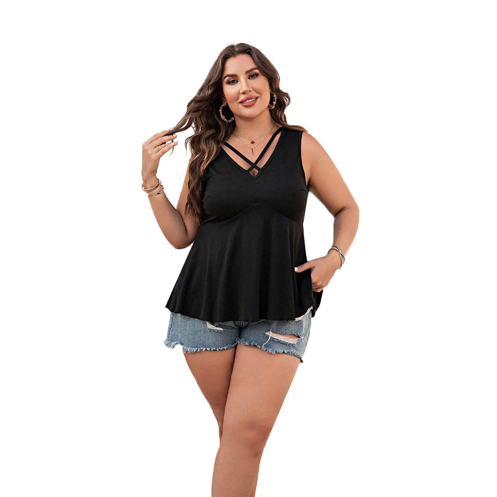 Simple And Versatile Casual V-neck Women's T-shirt