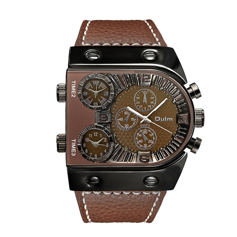 Oulm large dial quartz watch