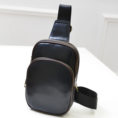Wholesale new PU Leather Men's chest pack fashionable leisure Xiekua package Chaonan retro single shoulder bag