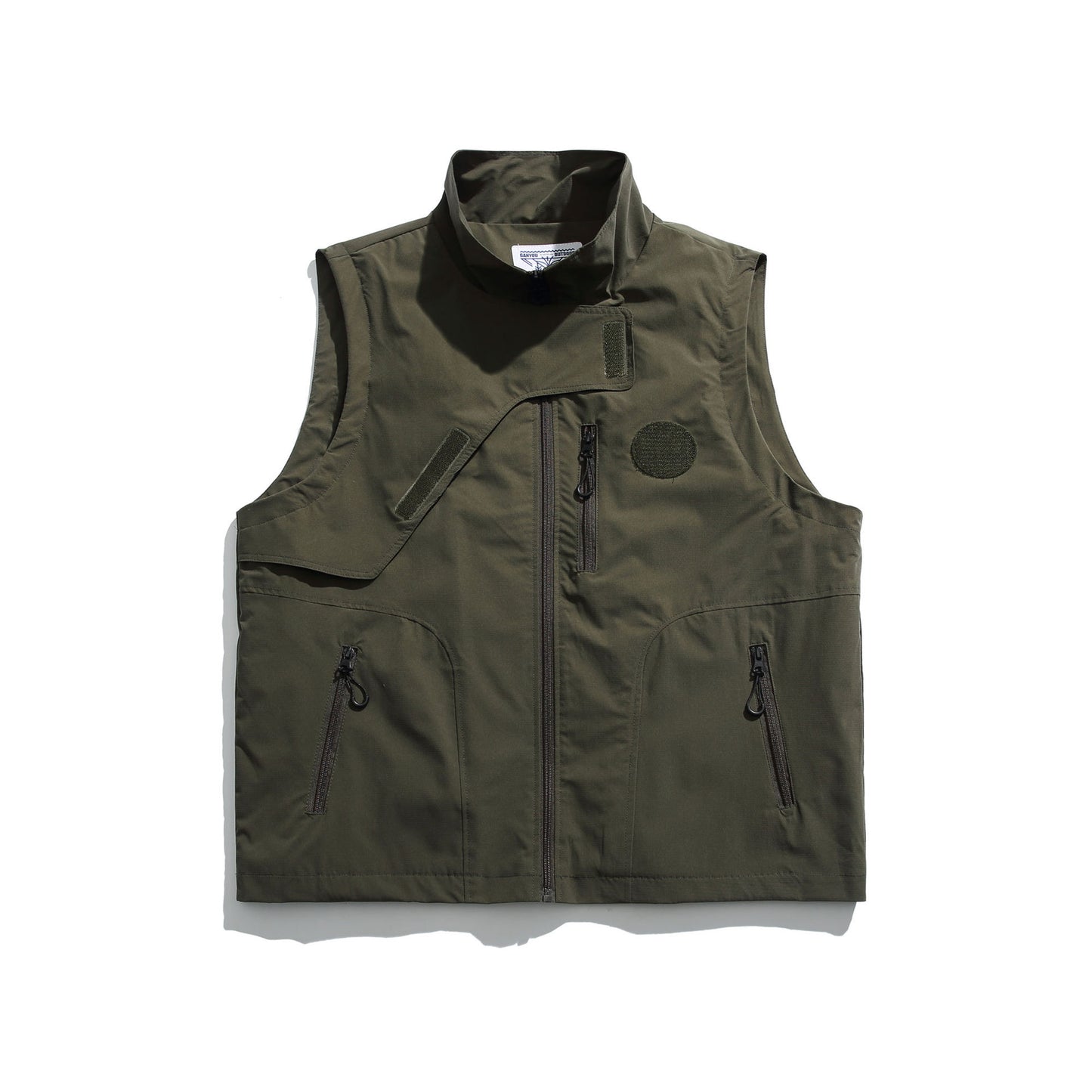 Multi Zip Pocket Standing Collar Vest For Men And Women