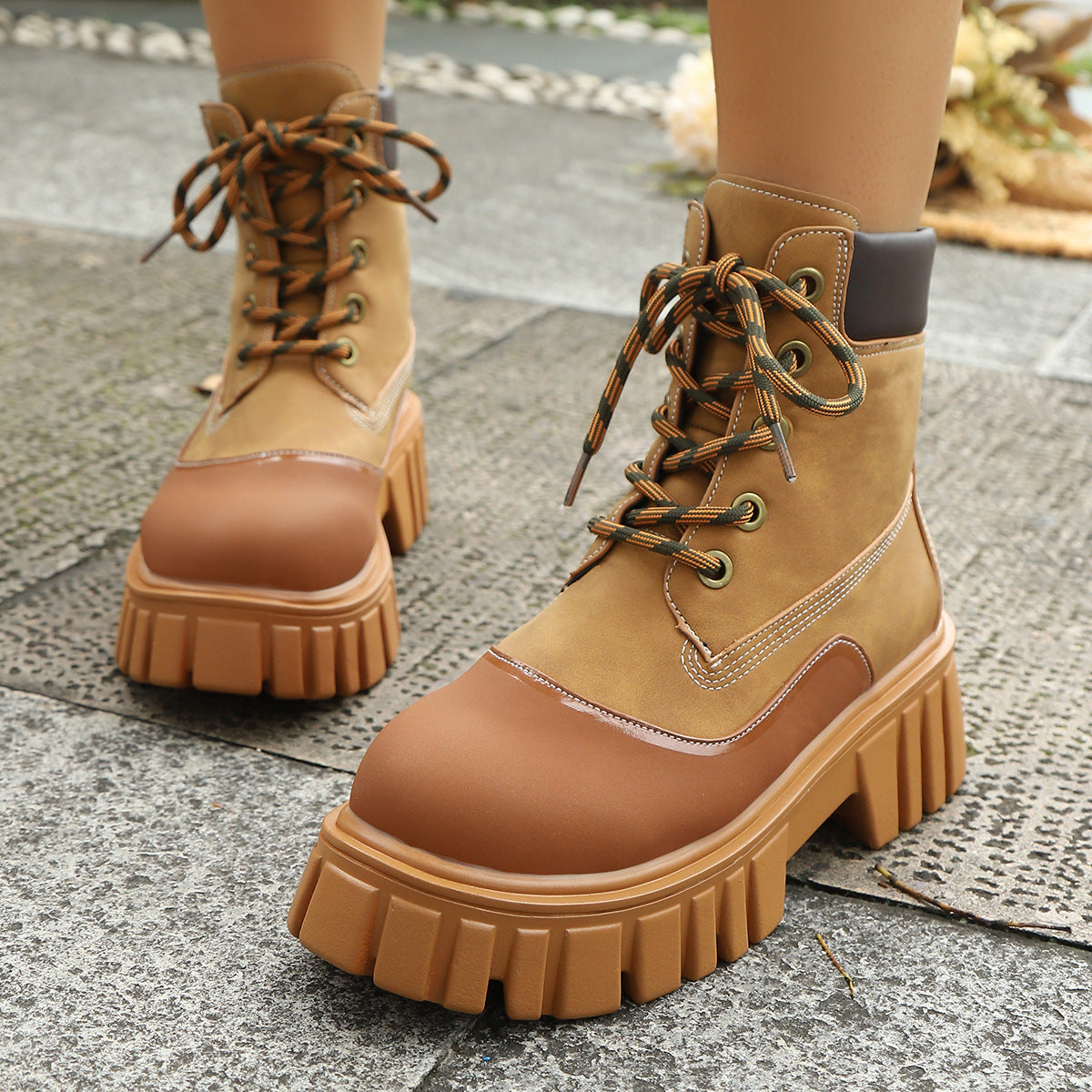 Women's Chunky Plus-size Vintage Ankle Boots