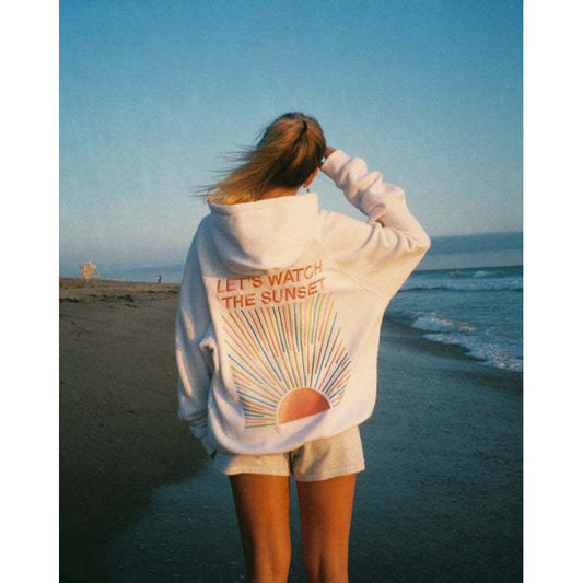 Sweater med tryk Hættetrøje Casual Herre og Dame Samme Stil