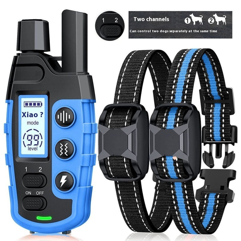 Color Screen Dog Trainer Super Long Remote Control Waterproof Dual Power Display Electric Shock Collar