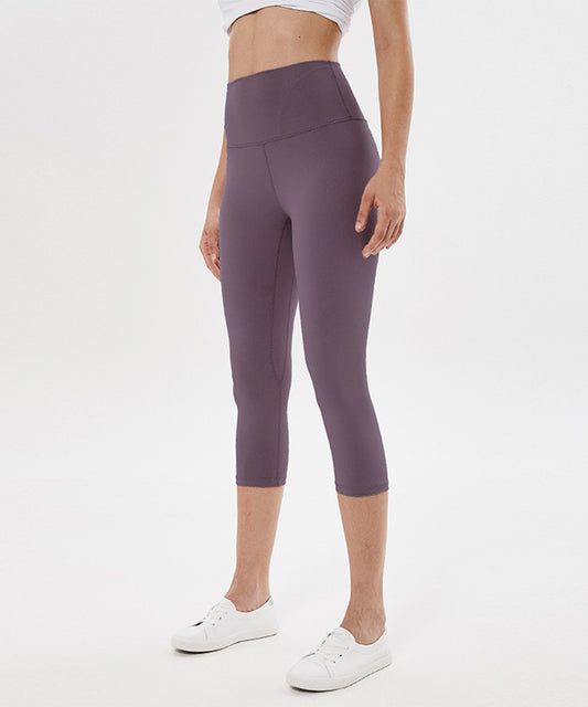 Sports tights solid color yoga cropped pants