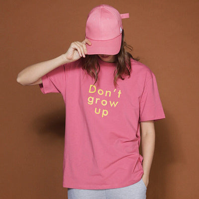 Summer Loose Short Sleeves T-shirt Men's And Women's Round Neck