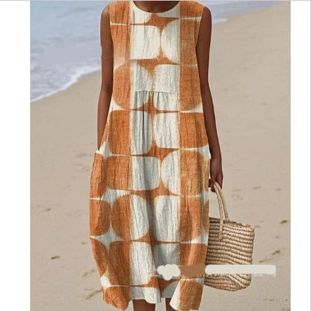 Women's Fashion Sleeveless Printed Dress