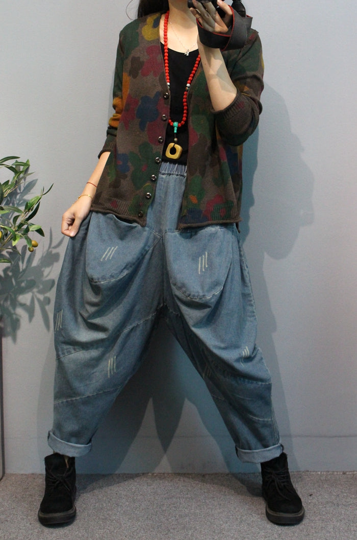 Women's Lazy Style Floral Knitted Cardigan