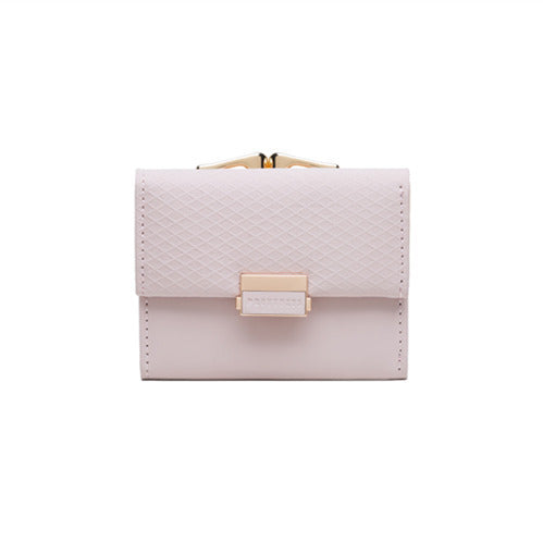Fashion Simple Three Fold Clip Women's Short Wallet