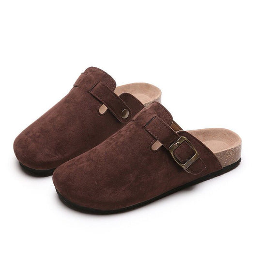 Large 35-45 Vintage Women's Shoes Slip On Flat Bottomed Half Slippers