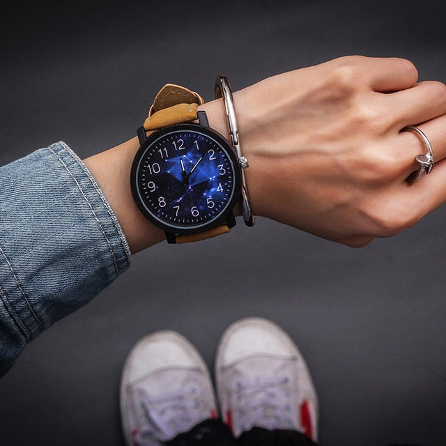 Fashion Casual Big Dial Belt Watch