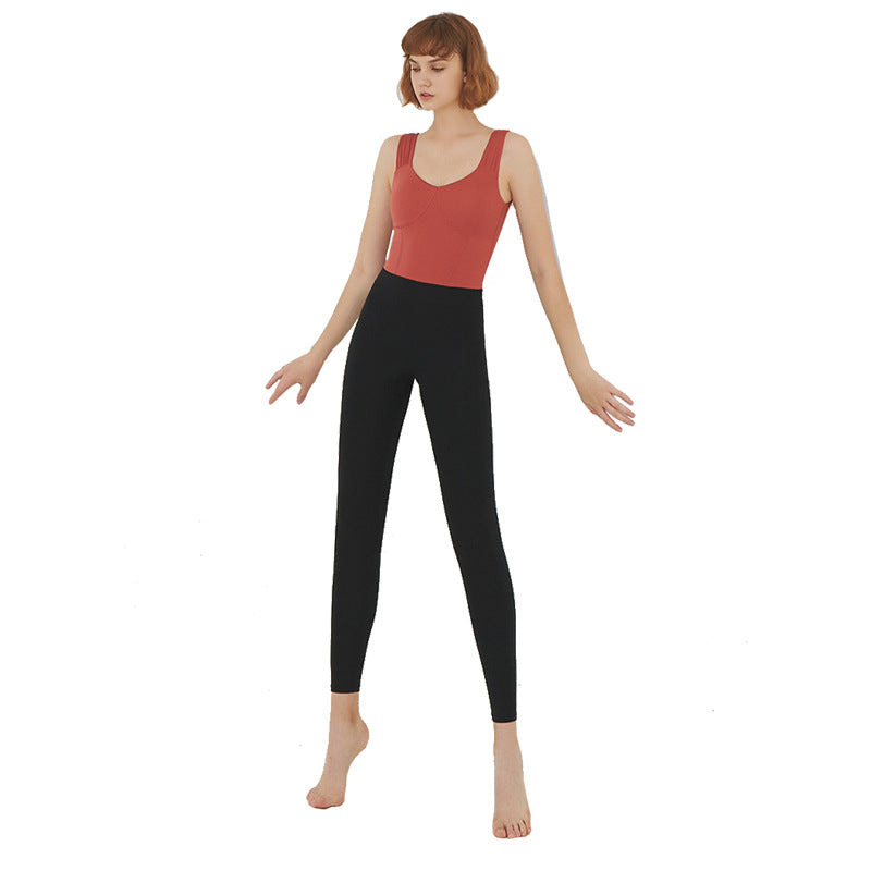Nude Retro Color Matching Aerial Yoga Bodysuit