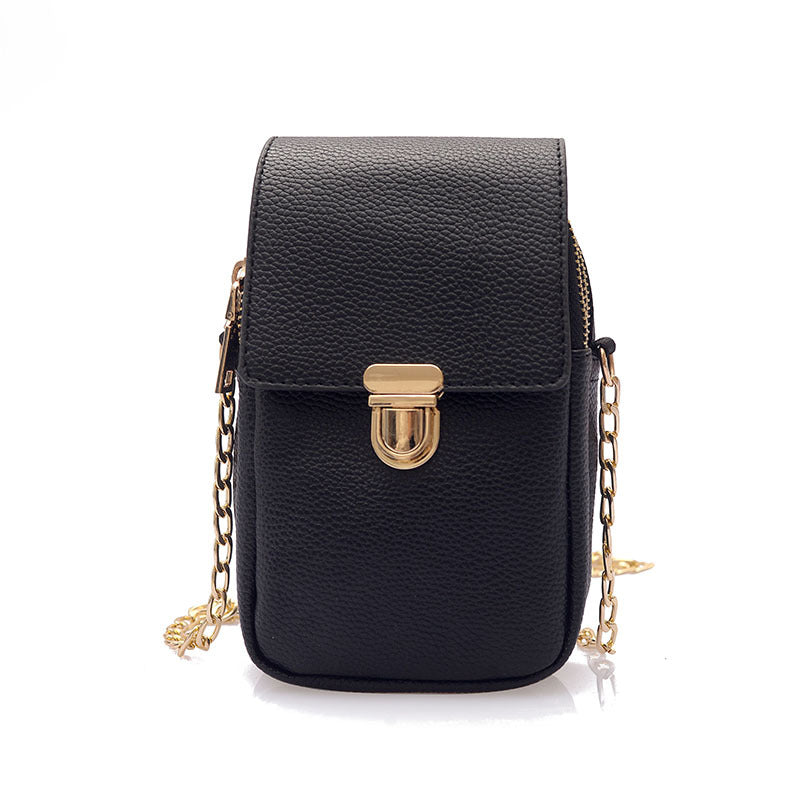Chain double zipper cross - slung casual bag