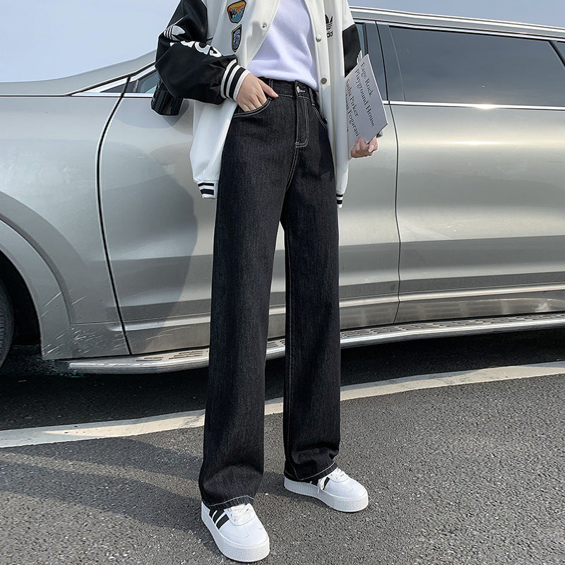 High Waist Comfortable Loose Wide Leg Straight Jeans