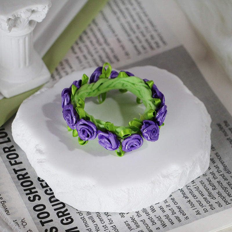 Floral Towel Hair Ring For Women
