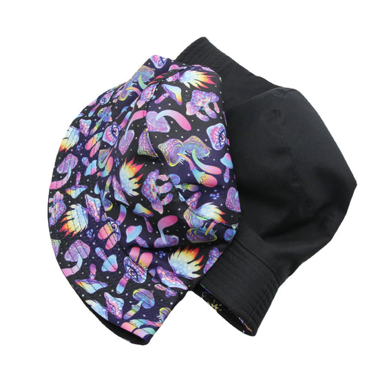 Mushroom Fisherman Hat Female Double Sided Wearable Cartoon Print