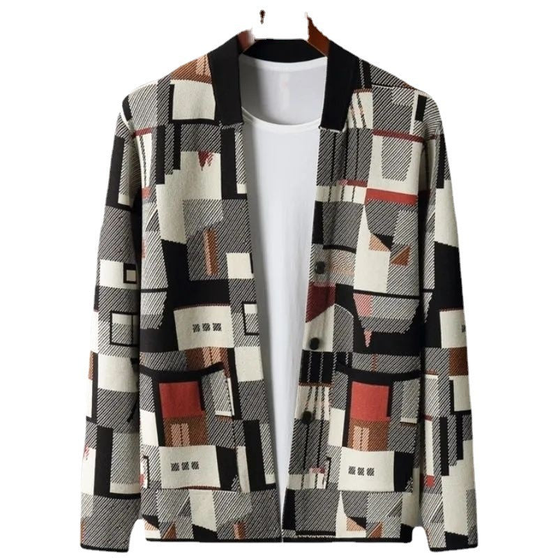 Særligt Design Geometrisk Oliemaleri Camouflage Top Mænd