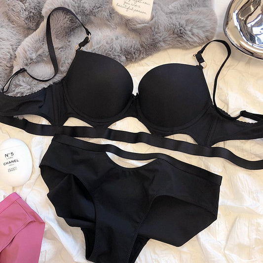 Small Chest Push Up Big Underwear Women's Hollow Soft Wire Accessory Breast Push Up 34 Bra Set