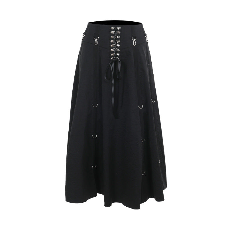 Women's Dark Elegant Sexy Slim Fit Large A Swing Skirt