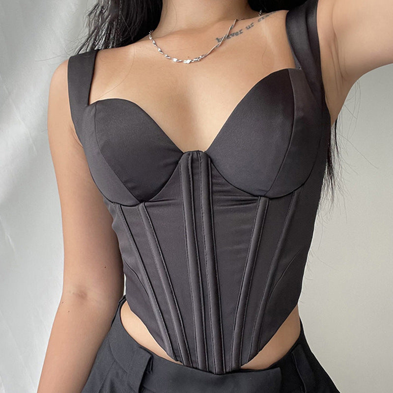 Women's Sling Stitching Fishbone Slim Diamond Vest