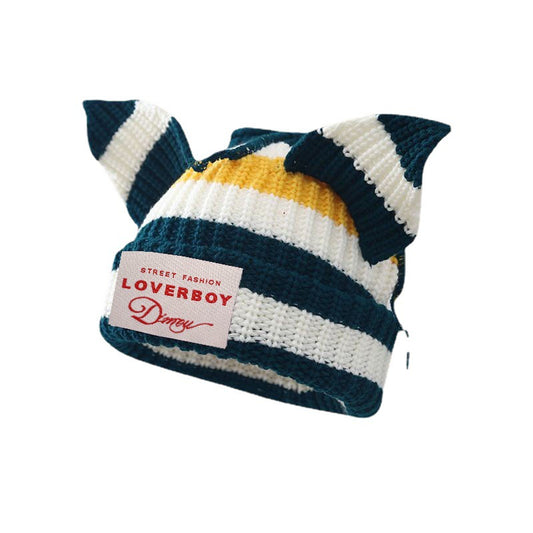 Wool Knitted Woolen Cap Cute Warm