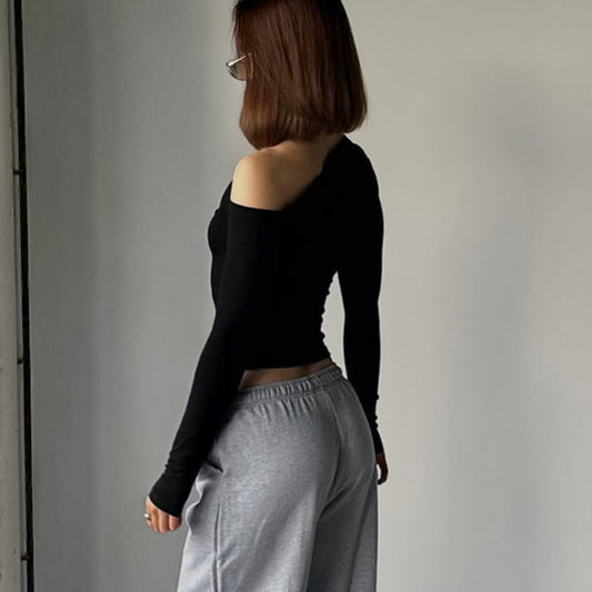 Women's Long-sleeved Tight Off-shoulder Top