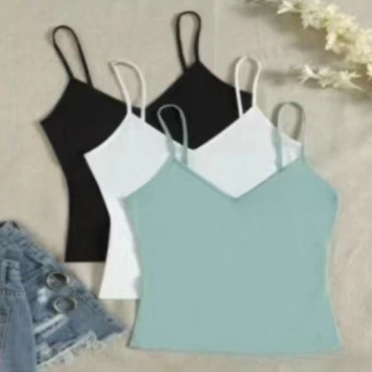 Solid Color Home Vest Can Be Worn Outside Three-piece Set