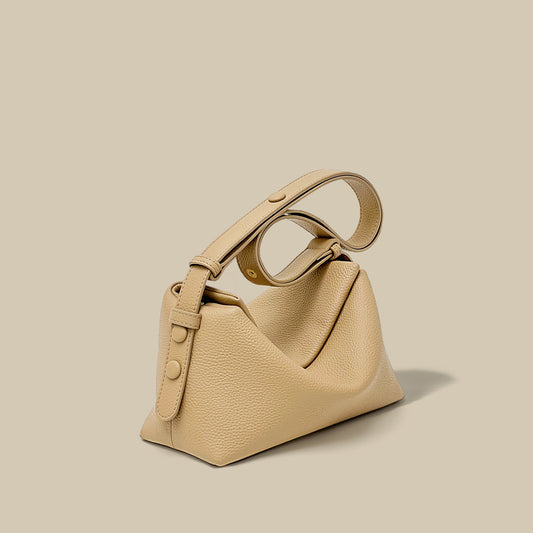 Female Niche Woven First Layer Cowhide Leather Single-shoulder Bag
