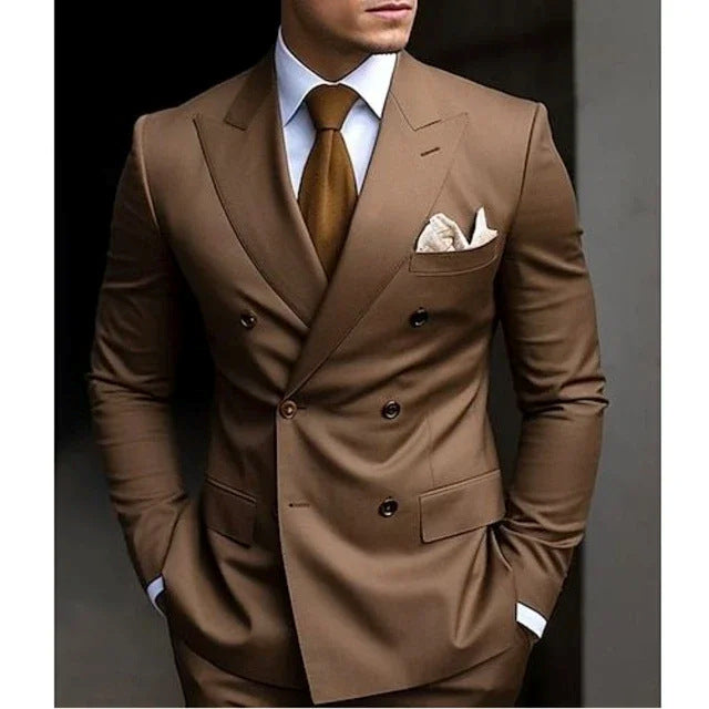 Men's Two-piece Suit Korean Style Slim Fit Business Best Man Casual Suit