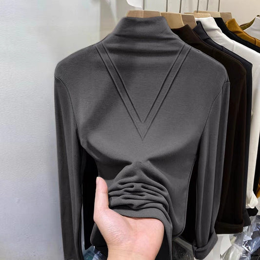 Womens Long-sleeve Mock-neck Base Layer Top