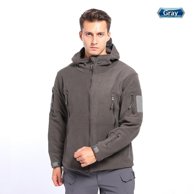 Outdoor Sports Fleece-Lined Hooded Insulated Polar Fleece Jacket