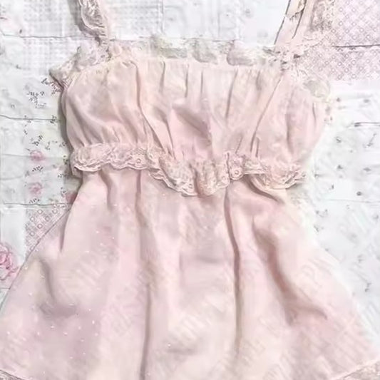 Sweet Solid Color Lace Versatile Sexy Sling