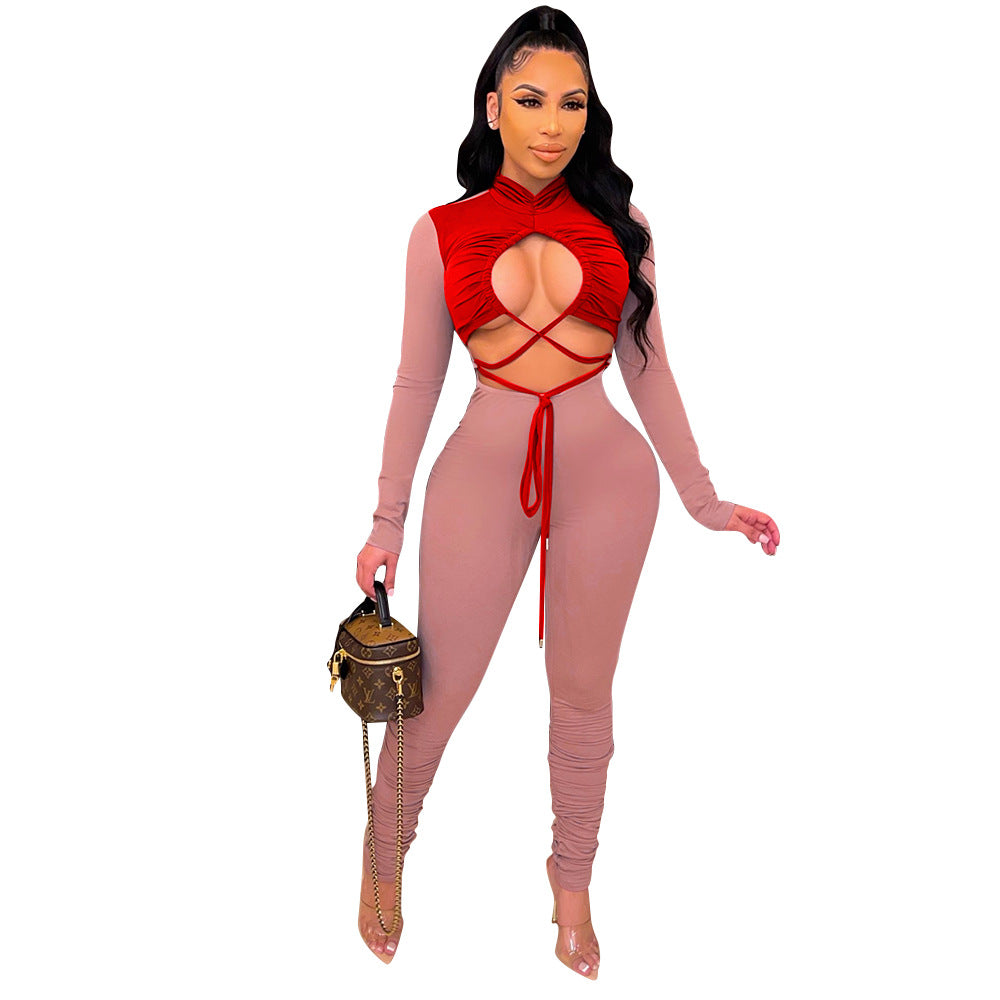 Women's Tied Long Sleeves Jumpsuit